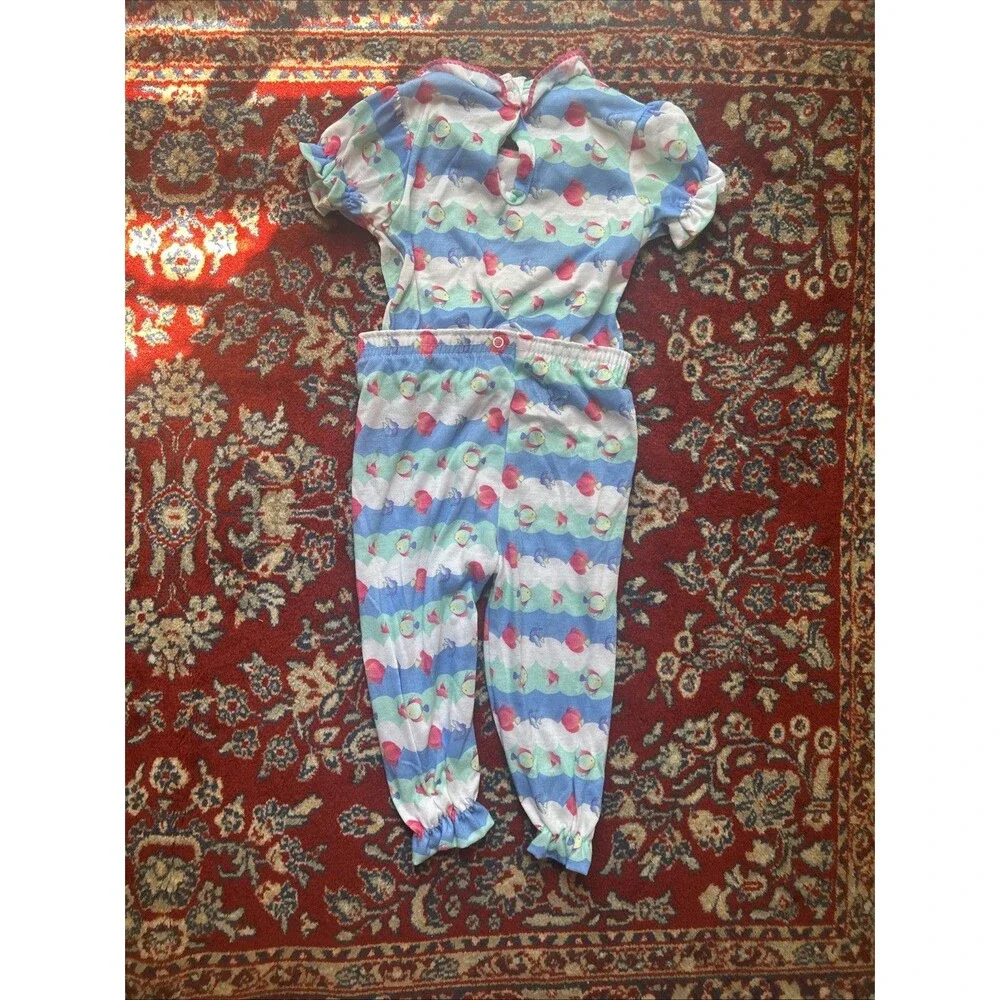 Vintage Carter's Pajama Set Girls 3T Colorful Fish 90s USA 2 Pieces Pants